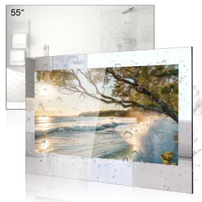 Haocrown 55 Inch Ultra HD Smart Mirror TV for Bathroom, IP66 Waterproof, Built-in Alexa & Wi-fi, DVB-T/T2/C/S/S2 (WebOS TV System)
