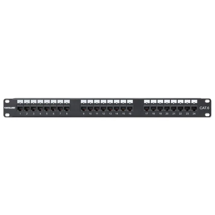 Intellinet Port Identifier Cat6 24-Port Patch Panel with LEDs, 1U