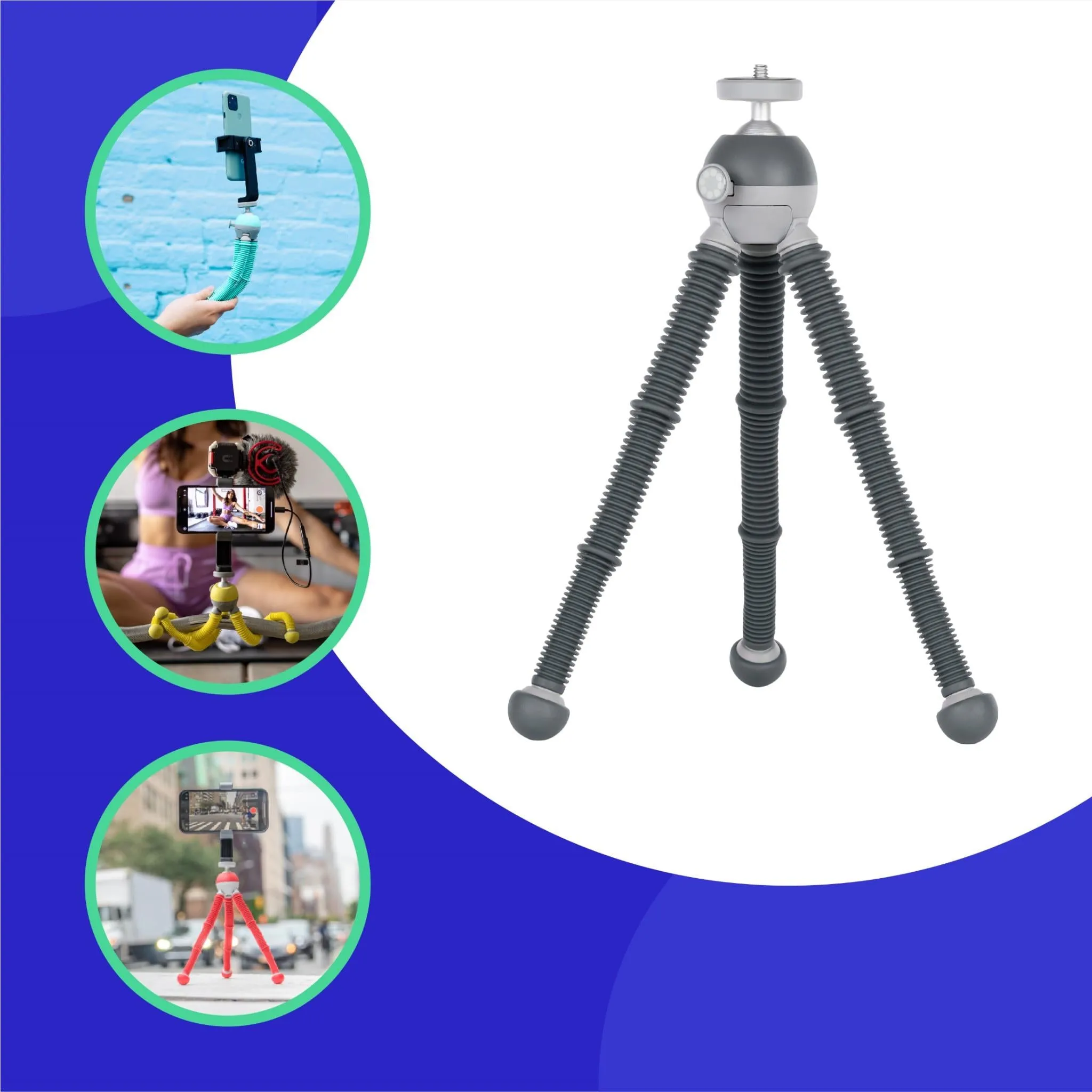 Joby PodZilla Medium Tripod Kit with Phone GripTight 360 (Grey)