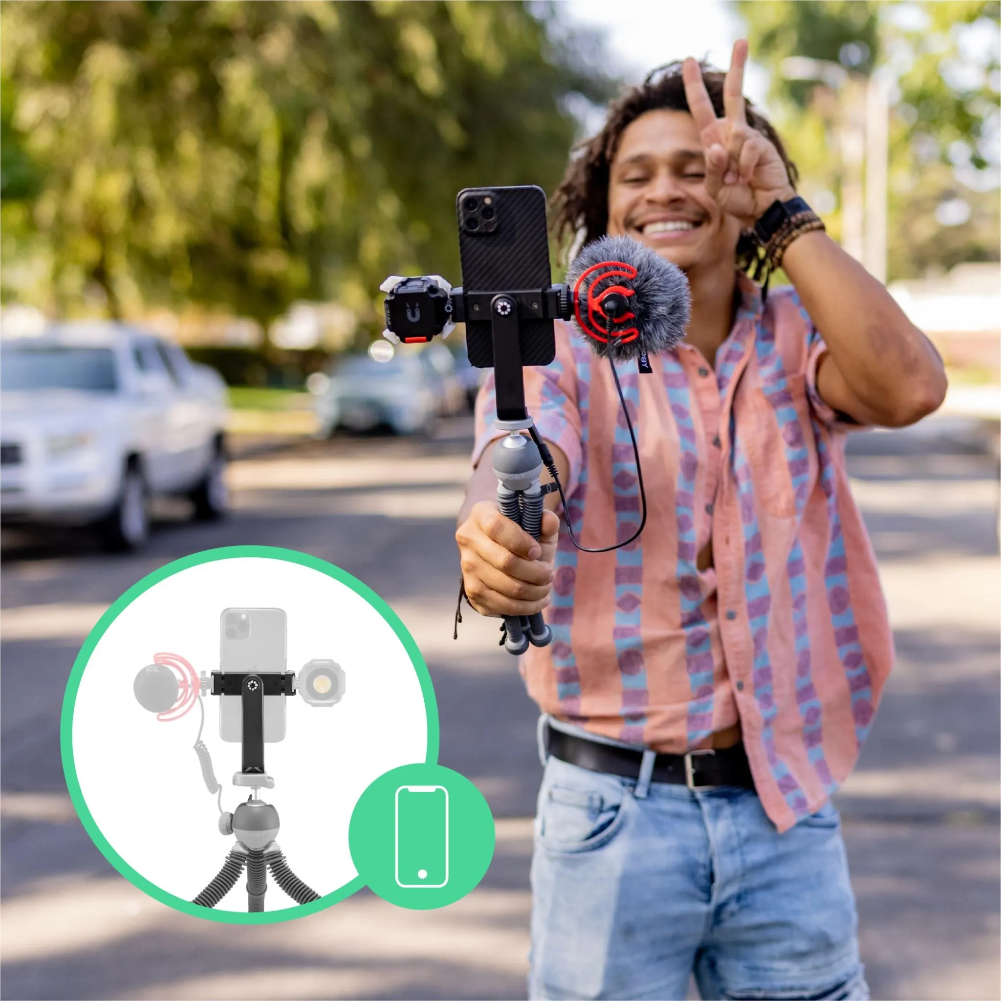 Joby PodZilla Medium Tripod Kit with Phone GripTight 360 (Grey)