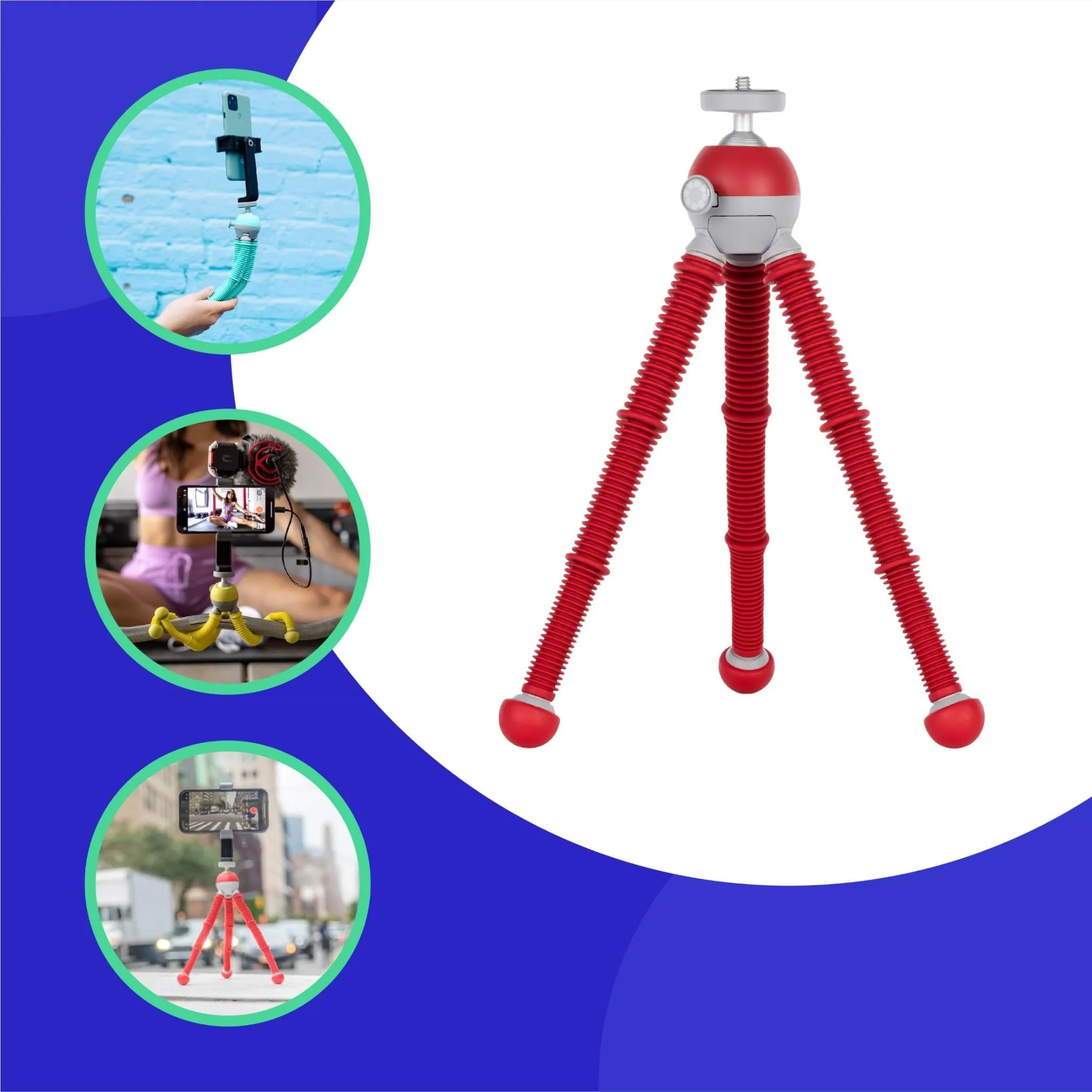 Joby PodZilla Medium Tripod Kit with Phone GripTight 360 (Red)