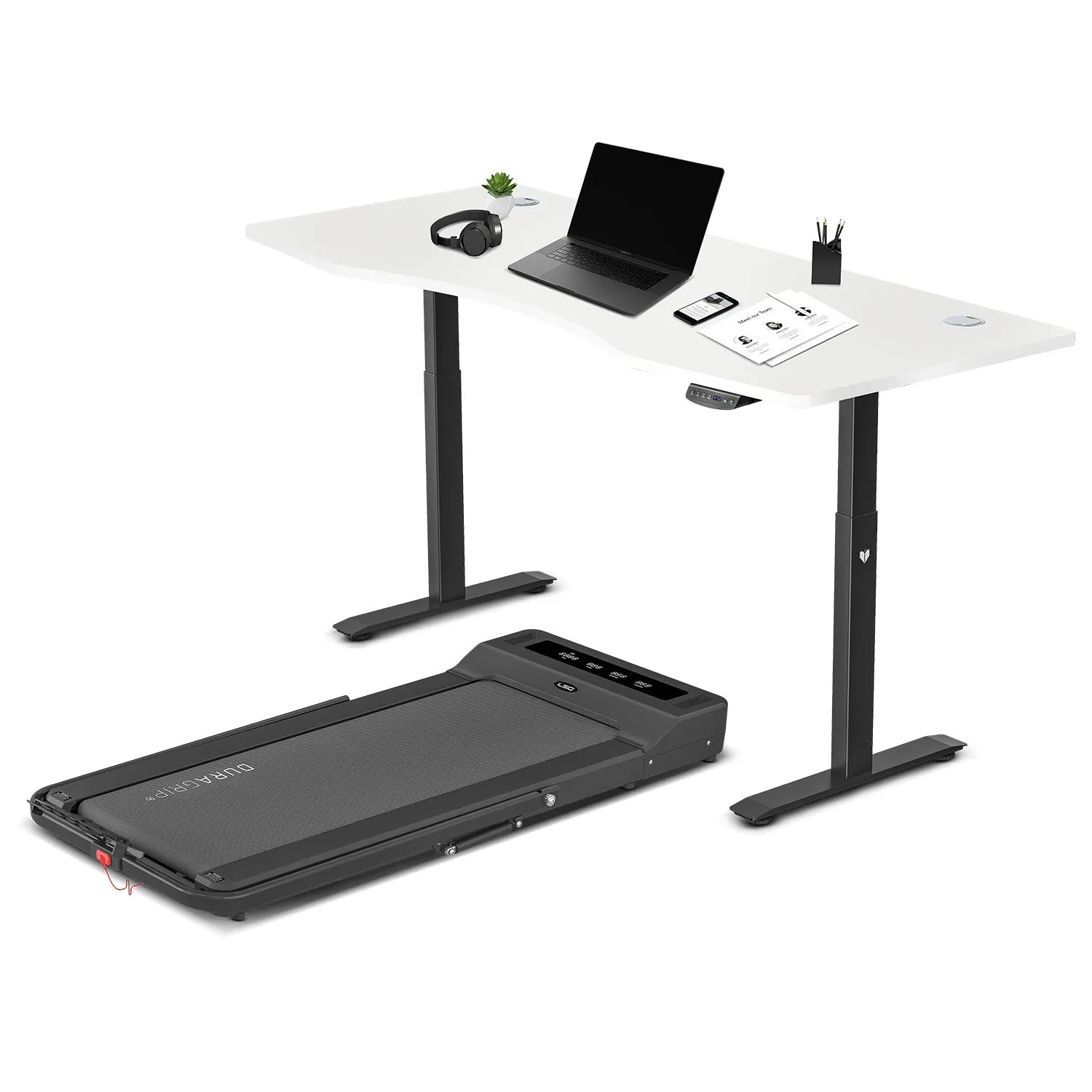 LSG Nimbus Walking Pad Treadmill   White ErgoDesk Automatic Standing Desk 1800mm