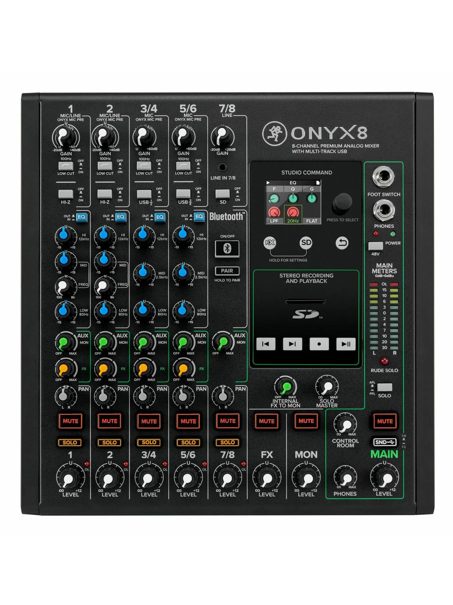 Mackie Onyx8, 8-Channel Premium Analog Mixer with USB
