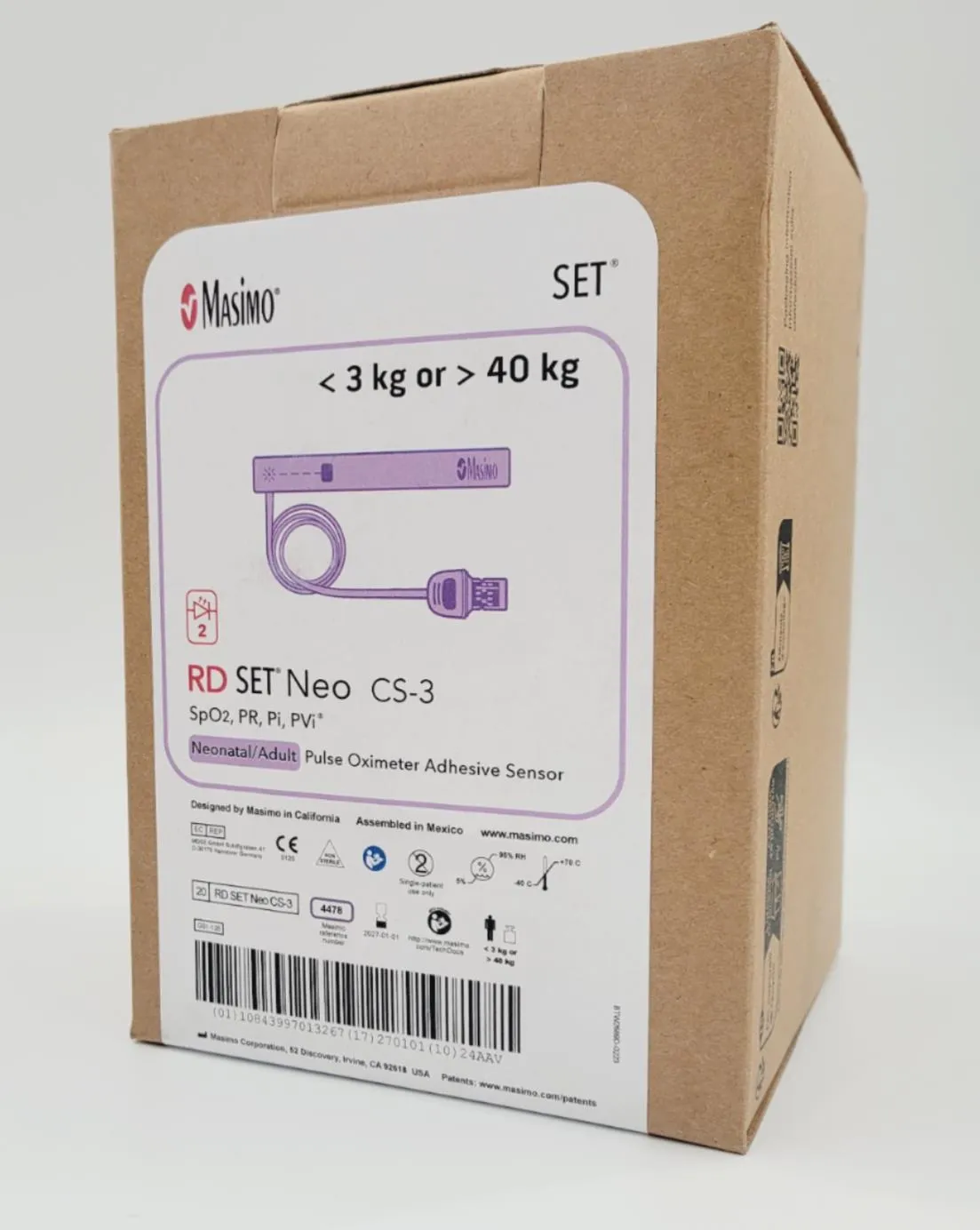 Masimo 4478 Neo CS-3 Bx/20 Neonatal Adult Oximeter Adhesive Sensor New