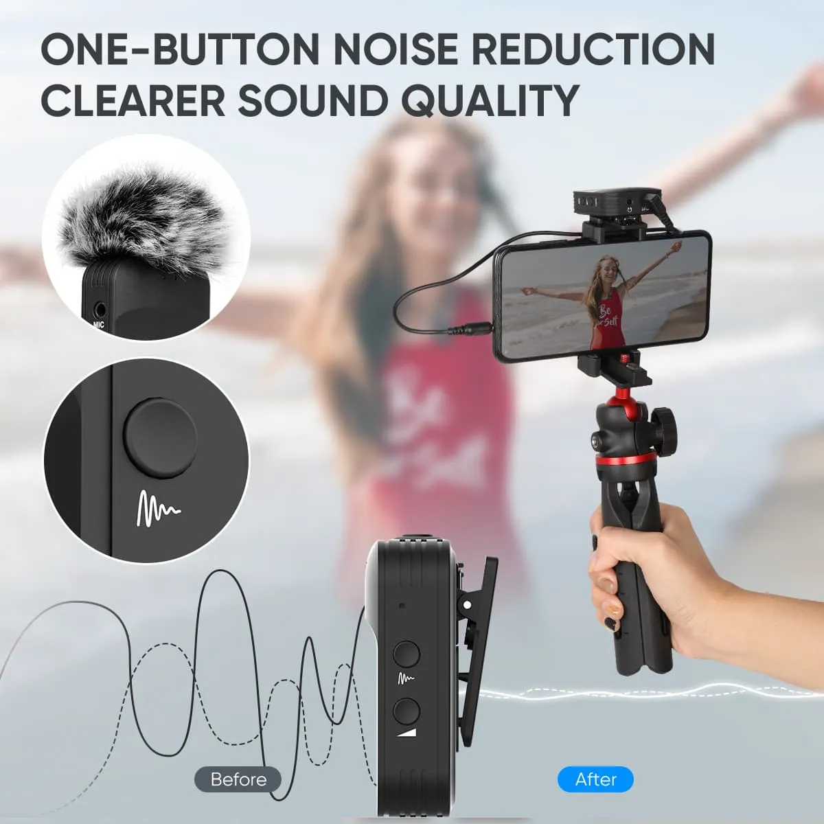 Moman C1 and C1X Wireless Lavalier Microphone for DSLR