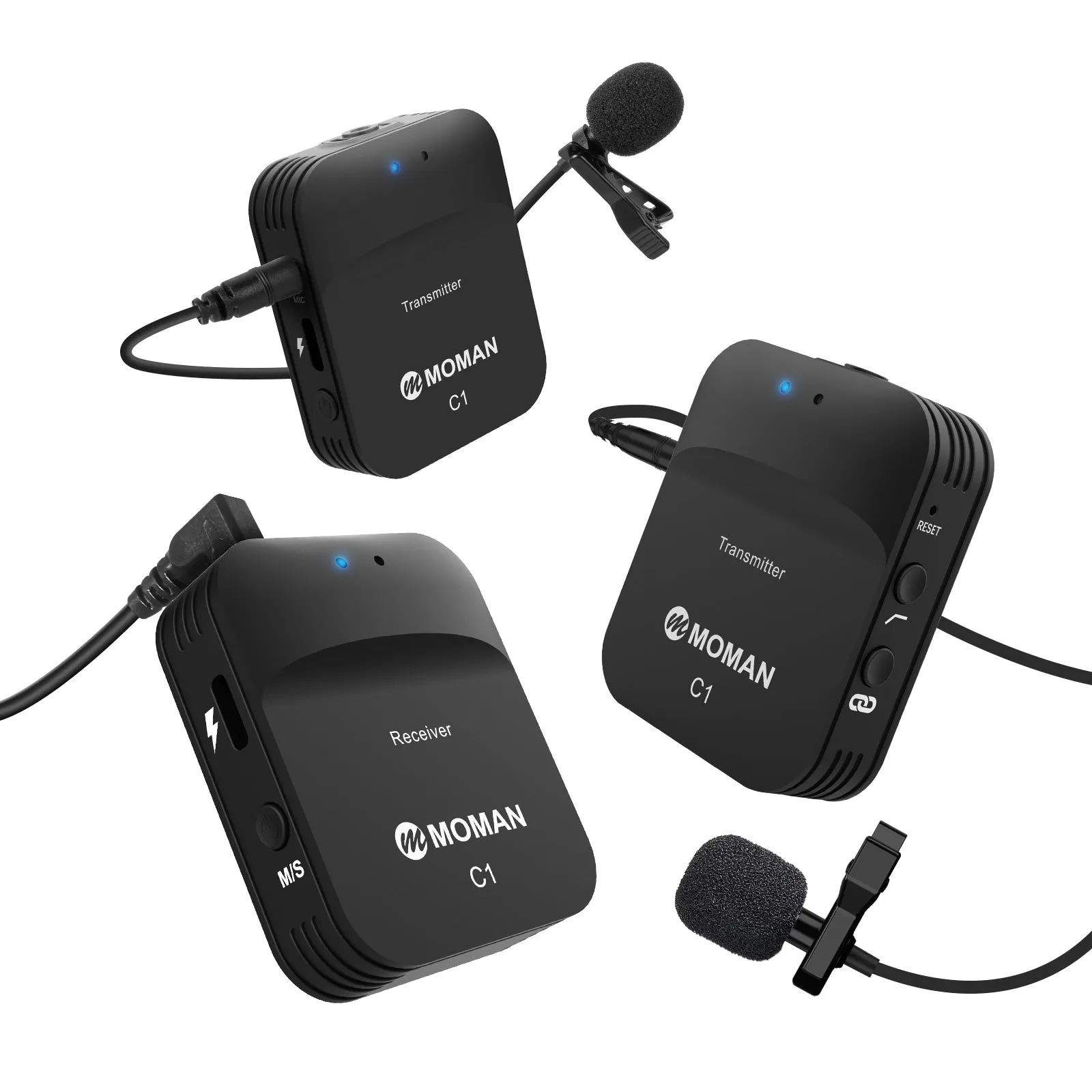 Moman C1 and C1X Wireless Lavalier Microphone for DSLR