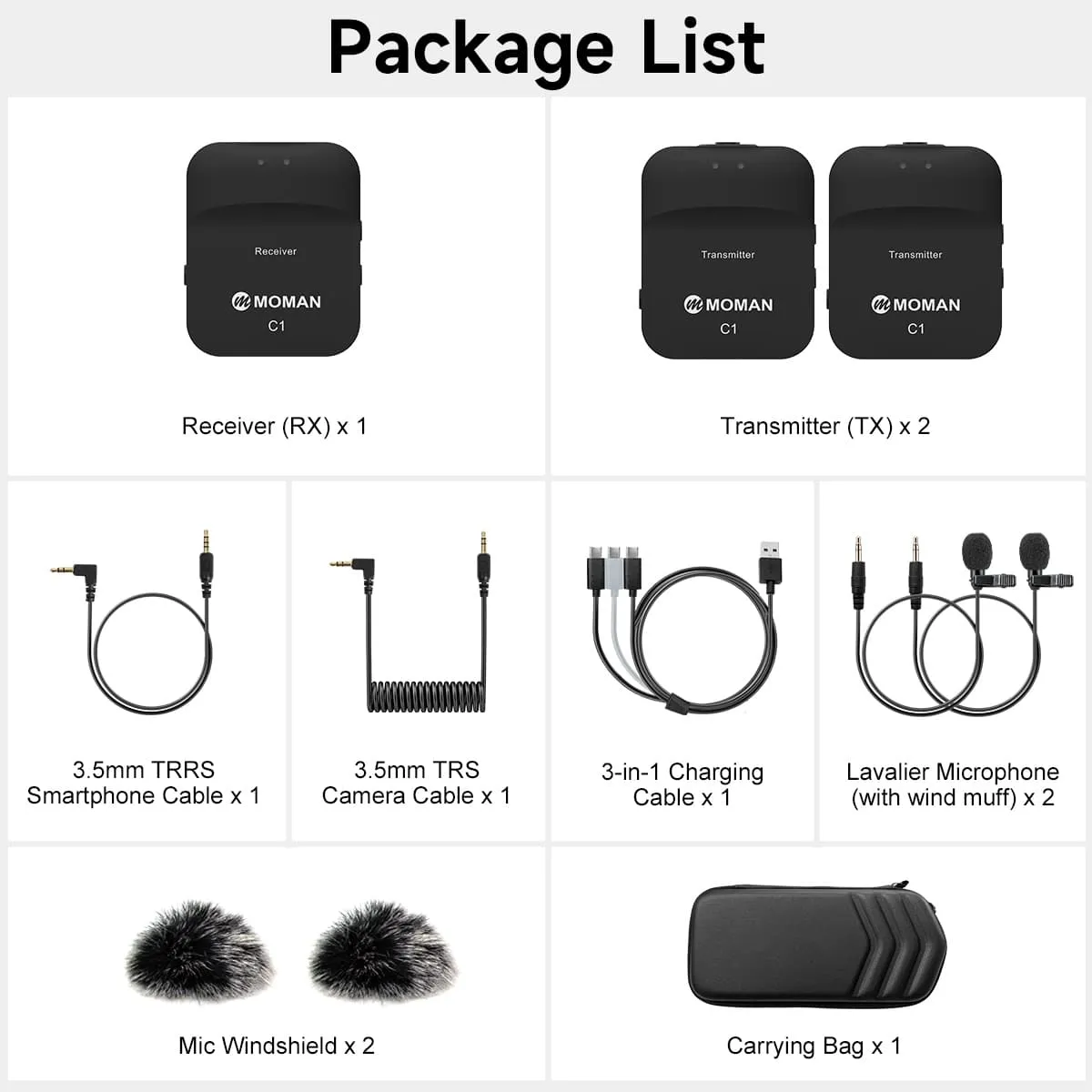 Moman C1 and C1X Wireless Lavalier Microphone for DSLR
