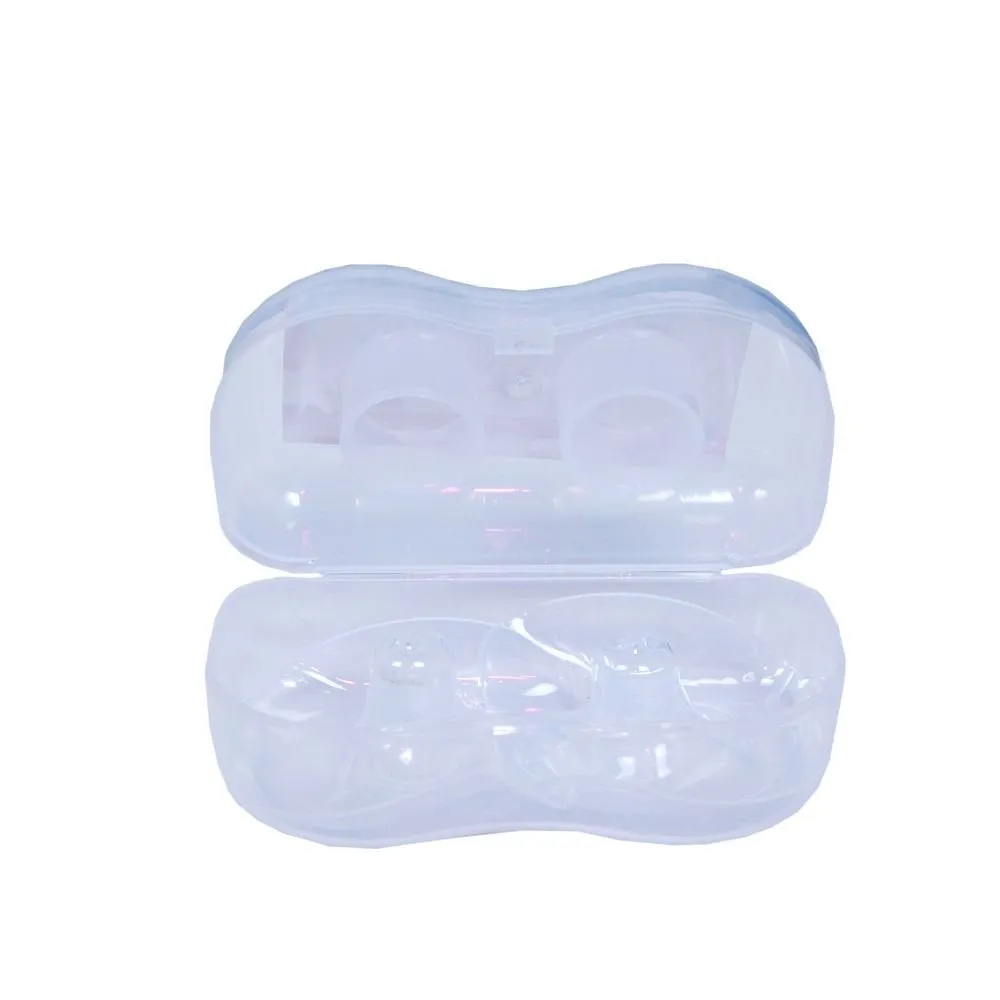 Morisons soft silicone contact nipple shields with storage case - (2pcs Pack)