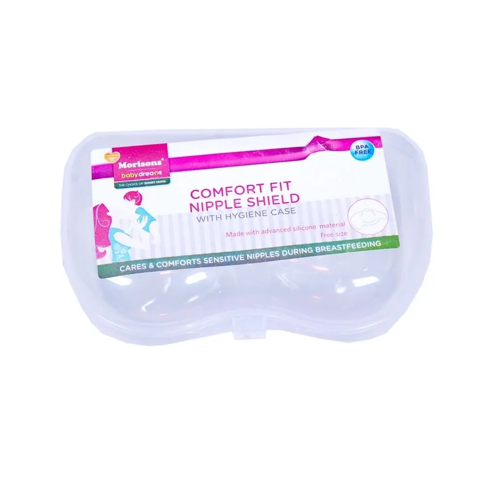 Morisons soft silicone contact nipple shields with storage case - (2pcs Pack)