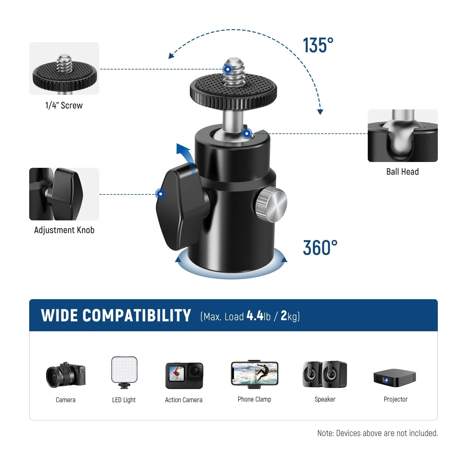 NEEWER TS007 2 Pack E Type Wall Ceiling Mount
