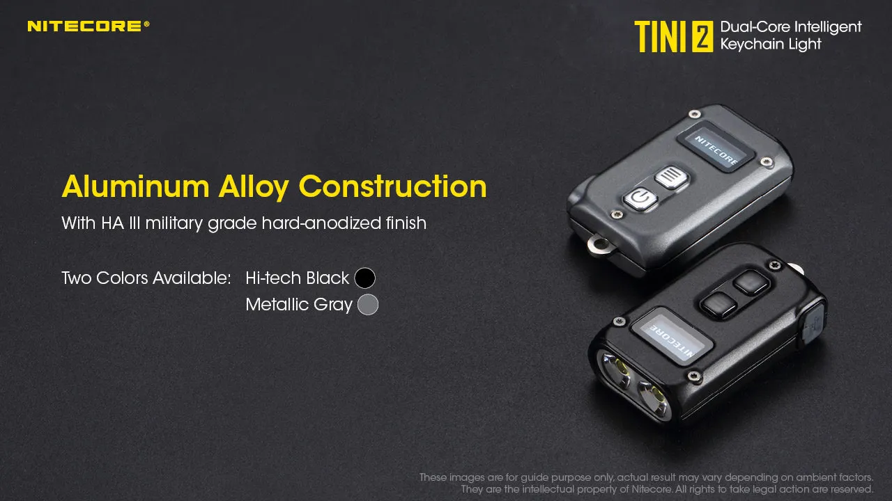 NITECORE 500 LUMENS DUAL-CORE INTELLIGENT KEYCHAIN LIGHT (TINI2)