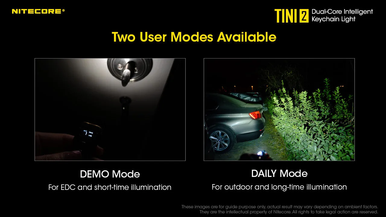 NITECORE 500 LUMENS DUAL-CORE INTELLIGENT KEYCHAIN LIGHT (TINI2)
