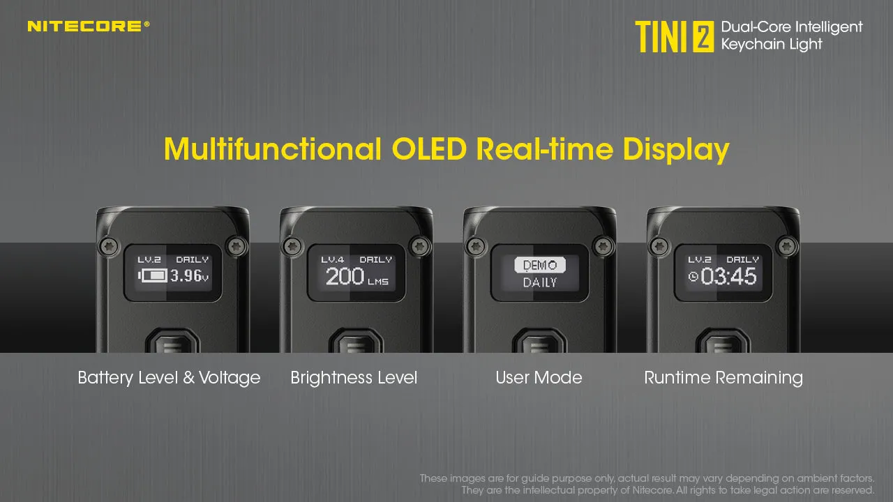 NITECORE 500 LUMENS DUAL-CORE INTELLIGENT KEYCHAIN LIGHT (TINI2)