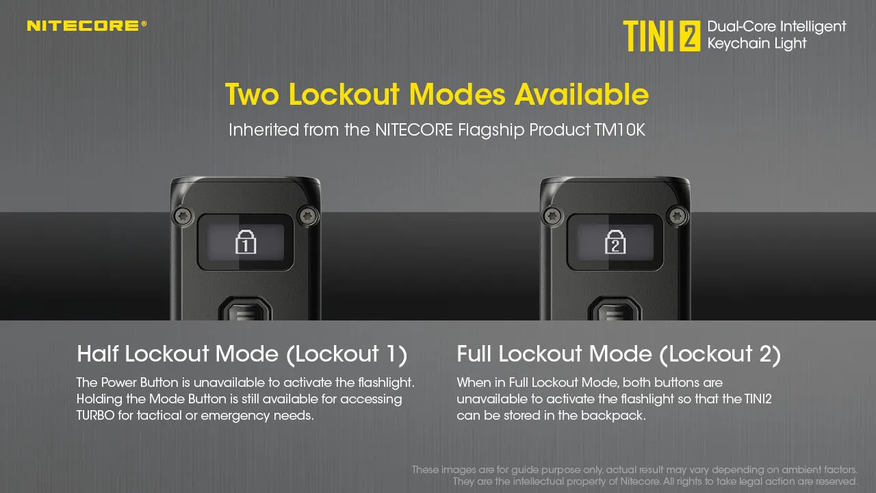 NITECORE 500 LUMENS DUAL-CORE INTELLIGENT KEYCHAIN LIGHT (TINI2)