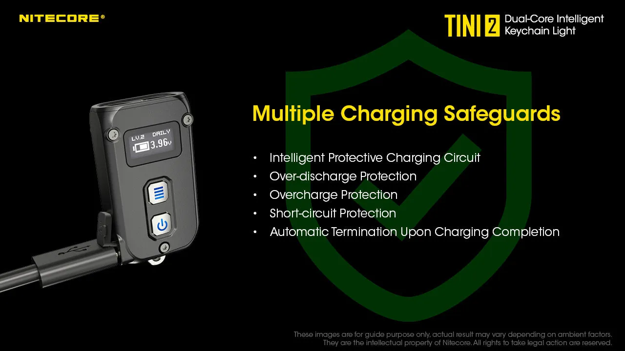 NITECORE 500 LUMENS DUAL-CORE INTELLIGENT KEYCHAIN LIGHT (TINI2)