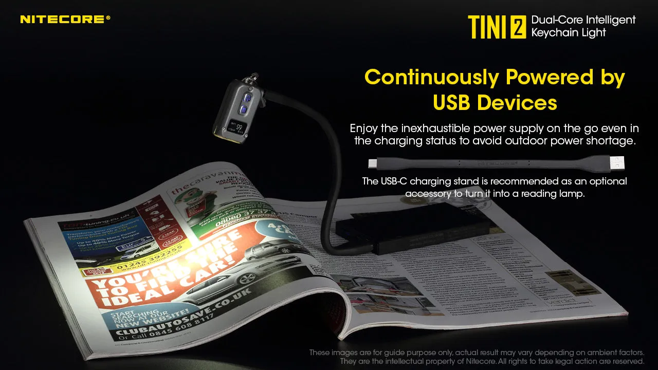 NITECORE 500 LUMENS DUAL-CORE INTELLIGENT KEYCHAIN LIGHT (TINI2)