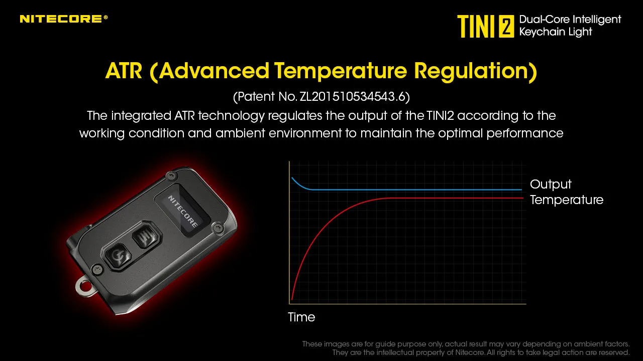 NITECORE 500 LUMENS DUAL-CORE INTELLIGENT KEYCHAIN LIGHT (TINI2)