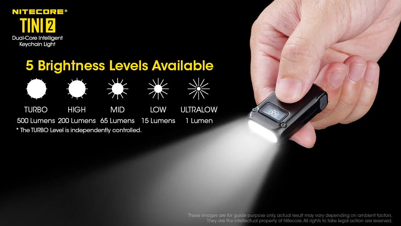 NITECORE 500 LUMENS DUAL-CORE INTELLIGENT KEYCHAIN LIGHT (TINI2)