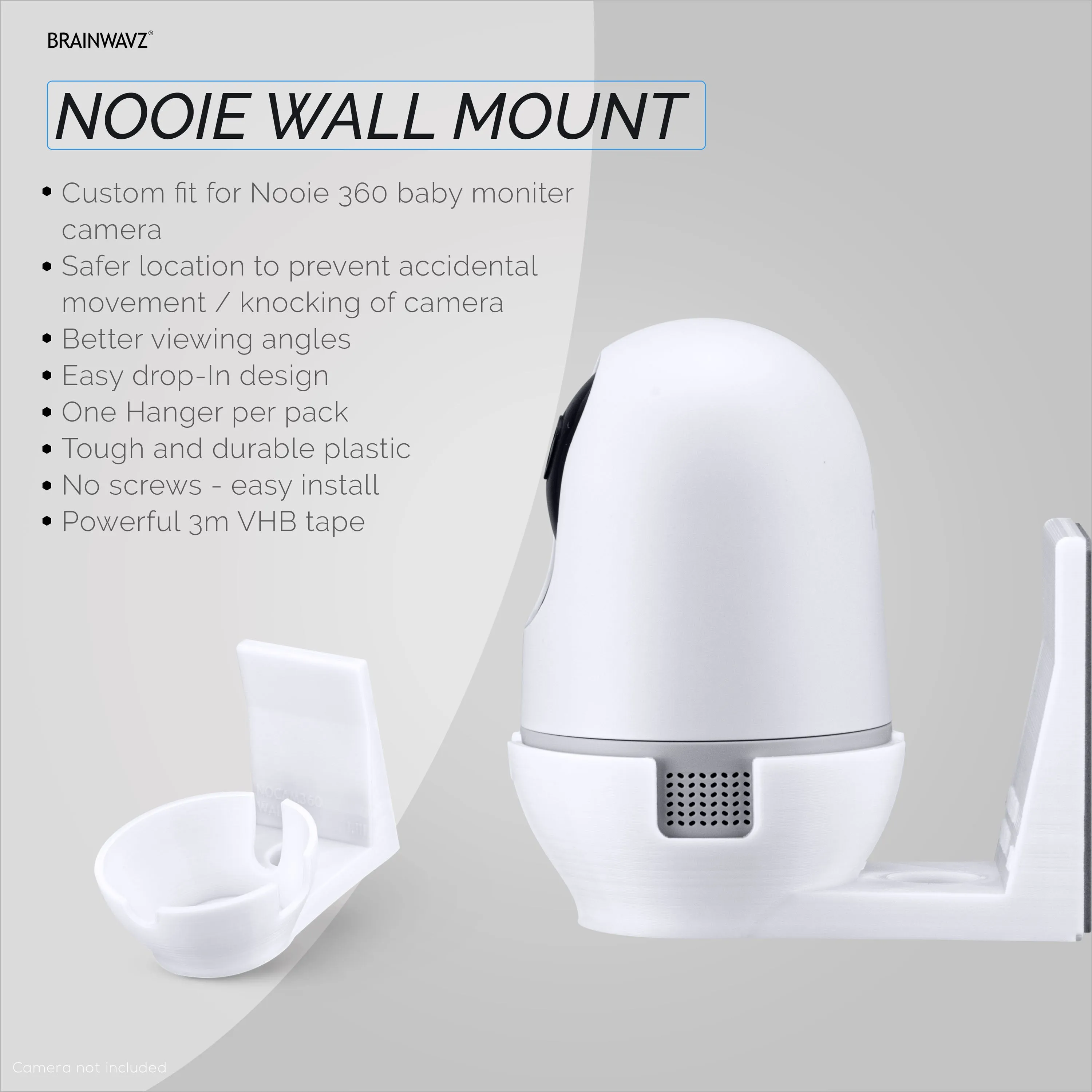 Nooie Cam 360 Wall Mount, Adhesive Holder, Easy to Install