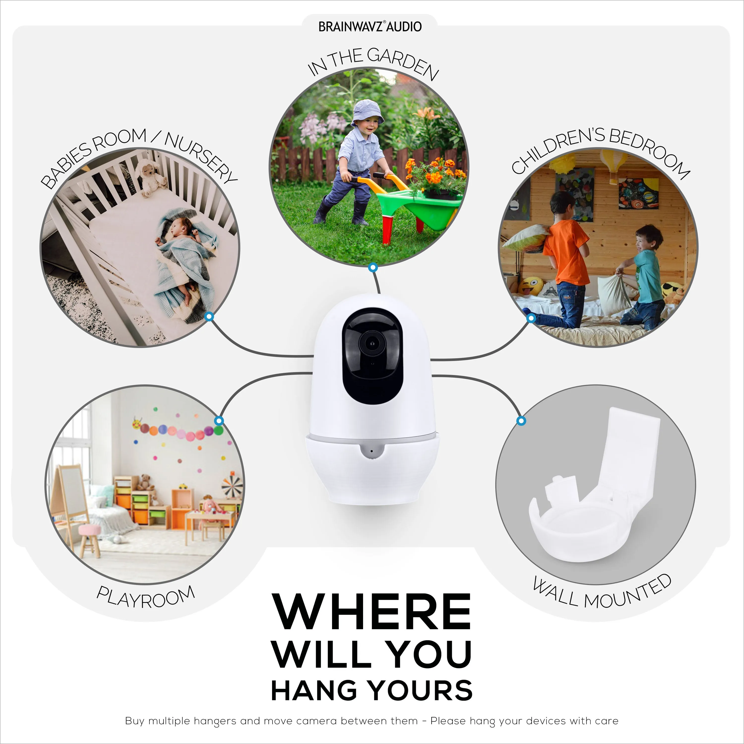Nooie Cam 360 Wall Mount, Adhesive Holder, Easy to Install