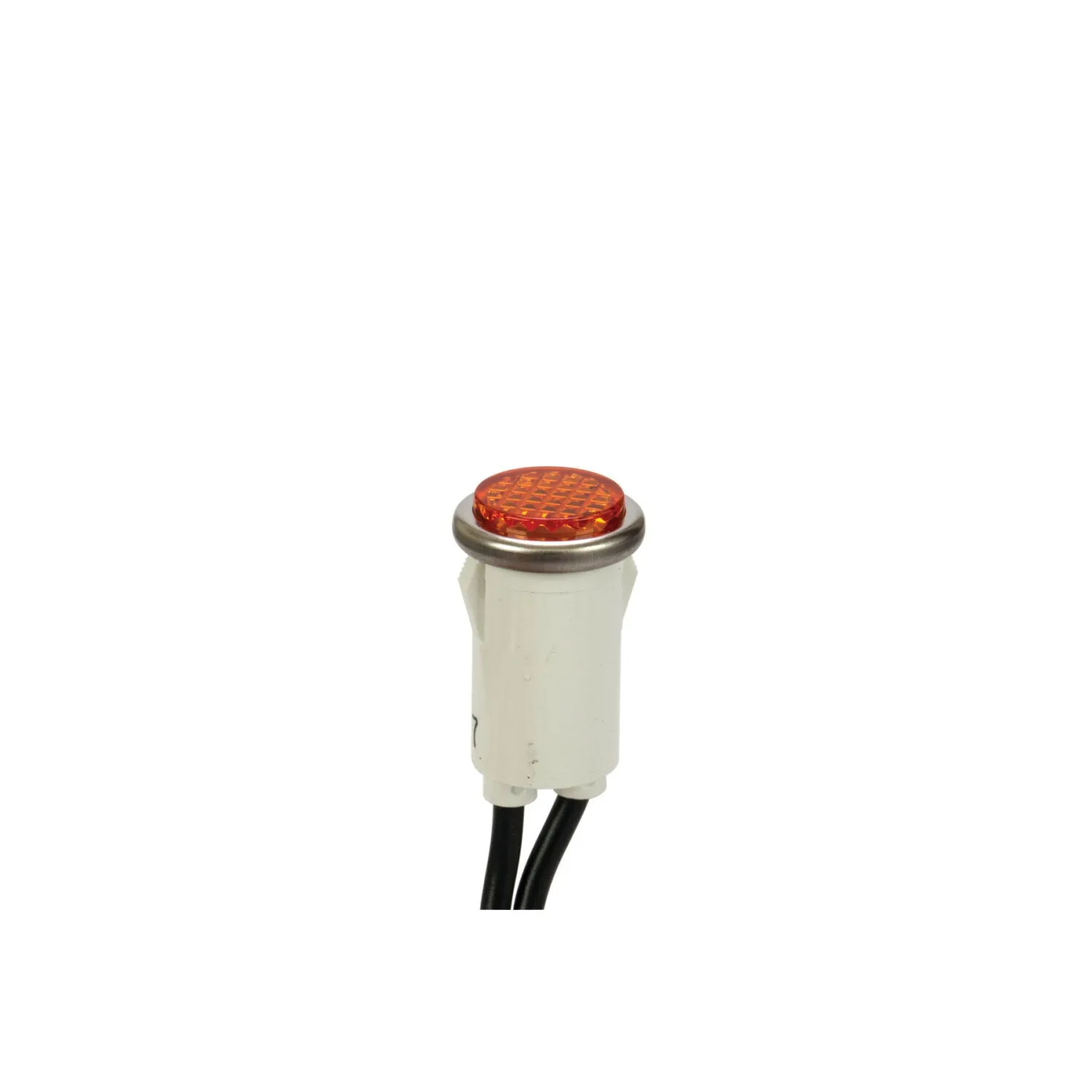 NSI 79755LW Round Indicator Light Amber Lens Stainless Bezel