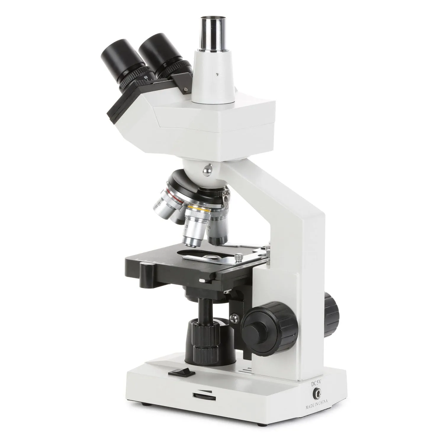 OMAX M83EZ Series Trinocular Compound Microscope 40X-2500X Magnification LED Lab with Double Layer Mechanical Stage