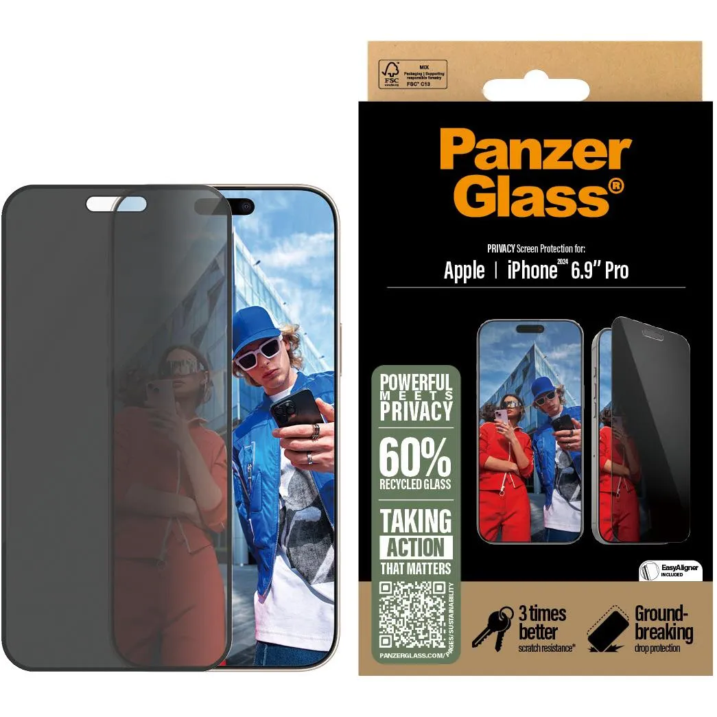 PanzerGlass UltraWide Fit Privacy Screen Protector for iPhone 16 Pro Max