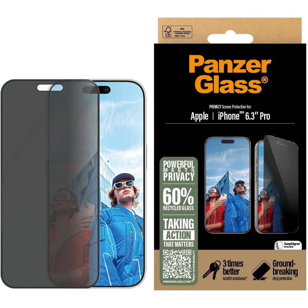 PanzerGlass UltraWide Fit Privacy Screen Protector for iPhone 16 Pro