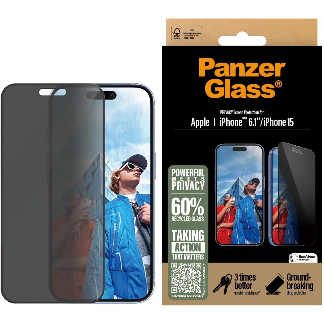 PanzerGlass UltraWide Fit Privacy Screen Protector for iPhone 16