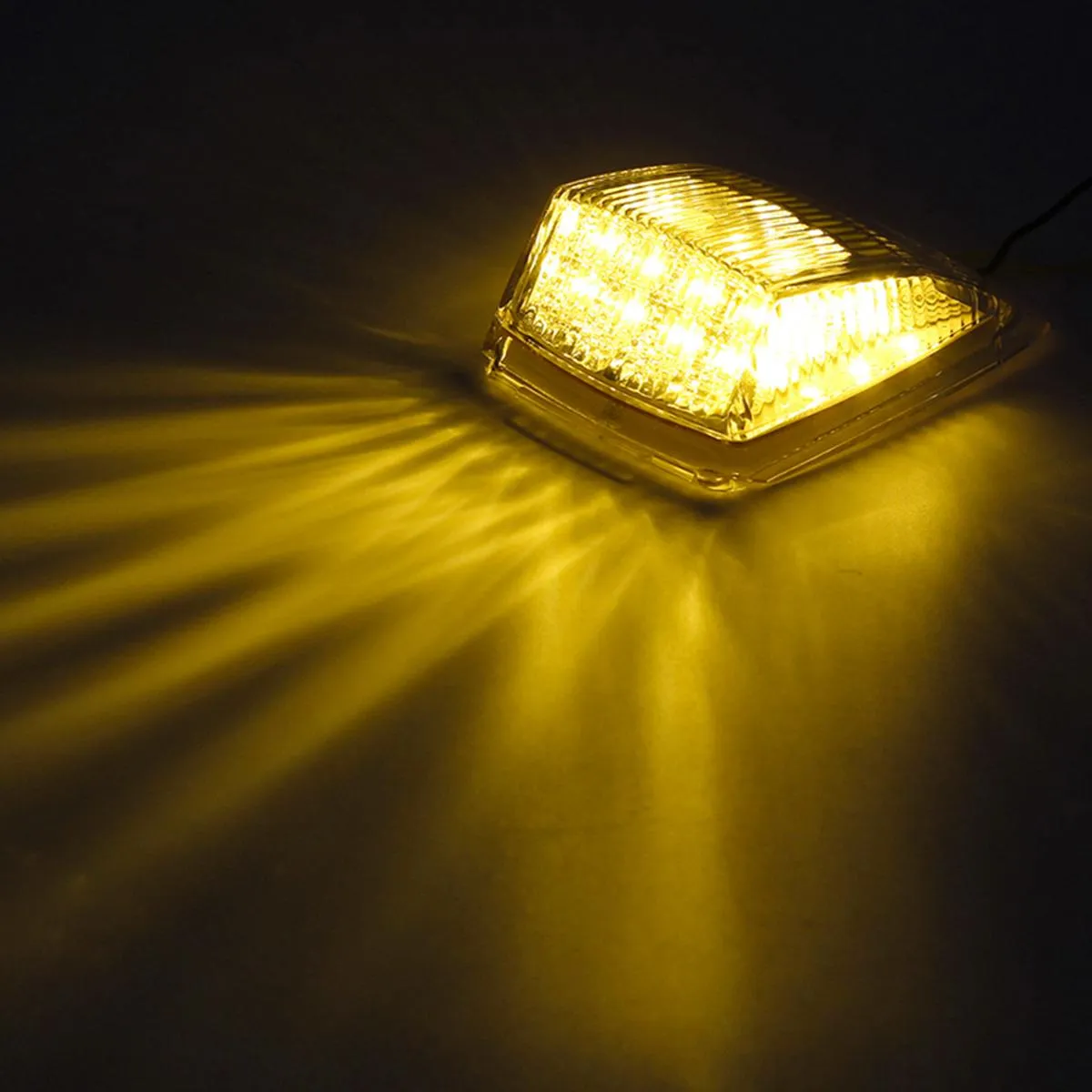 Partsam 5pcs 17 LED Clear Lens 5*3.75" Amber Cab Marker Top Roof Running Truck Cab Light Waterproof Top Reflective Lights Compatible with Peterbilt/Kenworth/Freightliner/Mack/