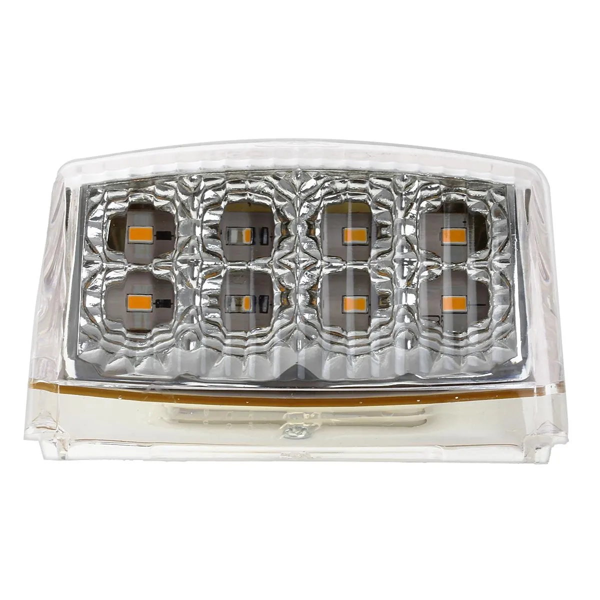 Partsam 5pcs 17 LED Clear Lens 5*3.75" Amber Cab Marker Top Roof Running Truck Cab Light Waterproof Top Reflective Lights Compatible with Peterbilt/Kenworth/Freightliner/Mack/