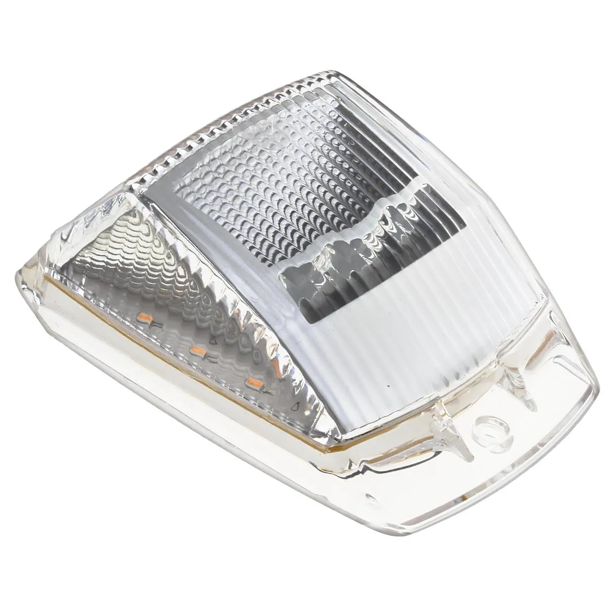 Partsam 5pcs 17 LED Clear Lens 5*3.75" Amber Cab Marker Top Roof Running Truck Cab Light Waterproof Top Reflective Lights Compatible with Peterbilt/Kenworth/Freightliner/Mack/