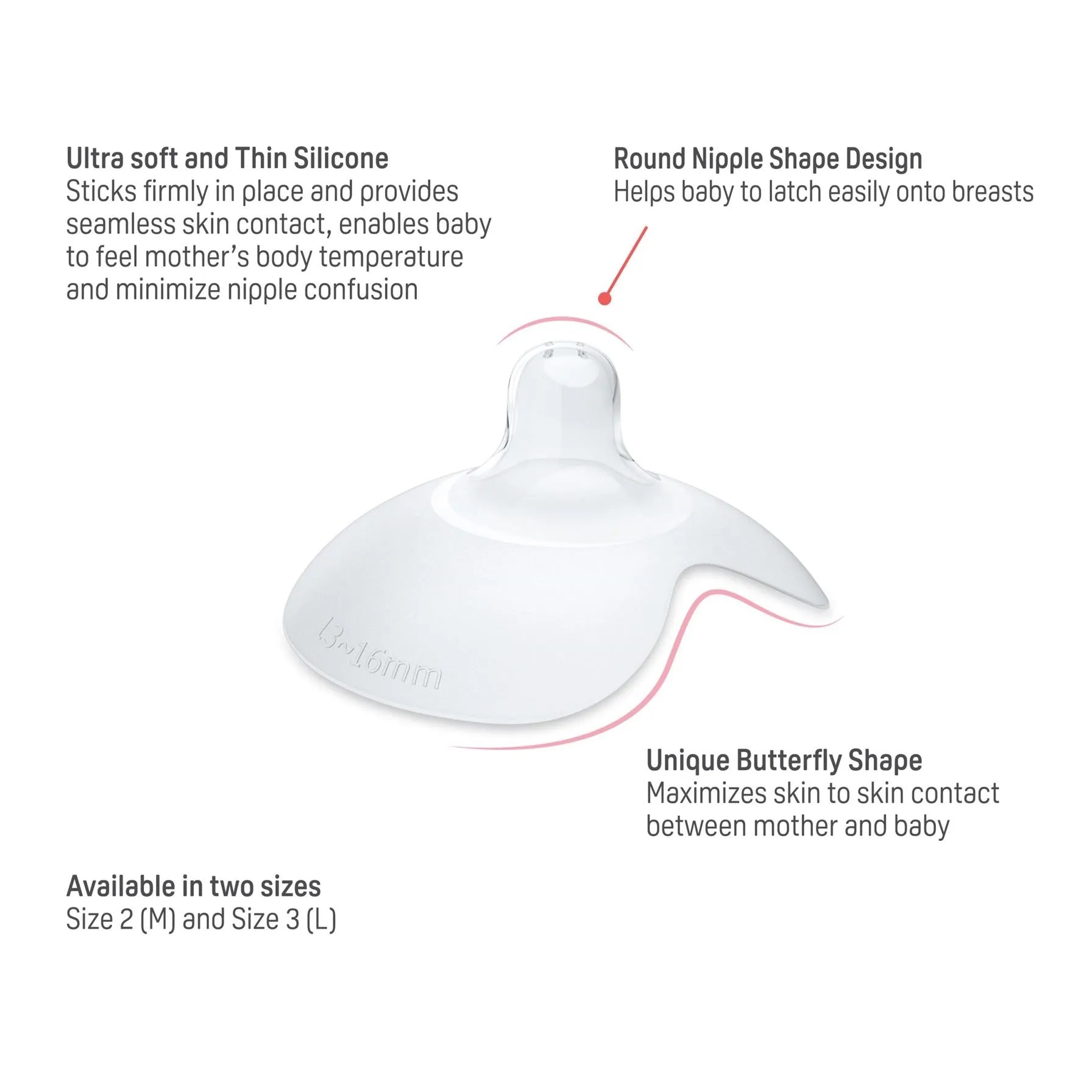 Pigeon Soft Silicone Natural Feel Nipple Shield with Storage Case - Size 2, 2pcs