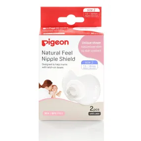 Pigeon Soft Silicone Natural Feel Nipple Shield with Storage Case - Size 2, 2pcs