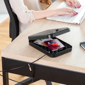 Portable Safe Box with Security Cable