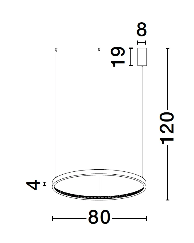 PRE Dimmable Gold & Acrylic Single Ring Pendant Large - ID 10066