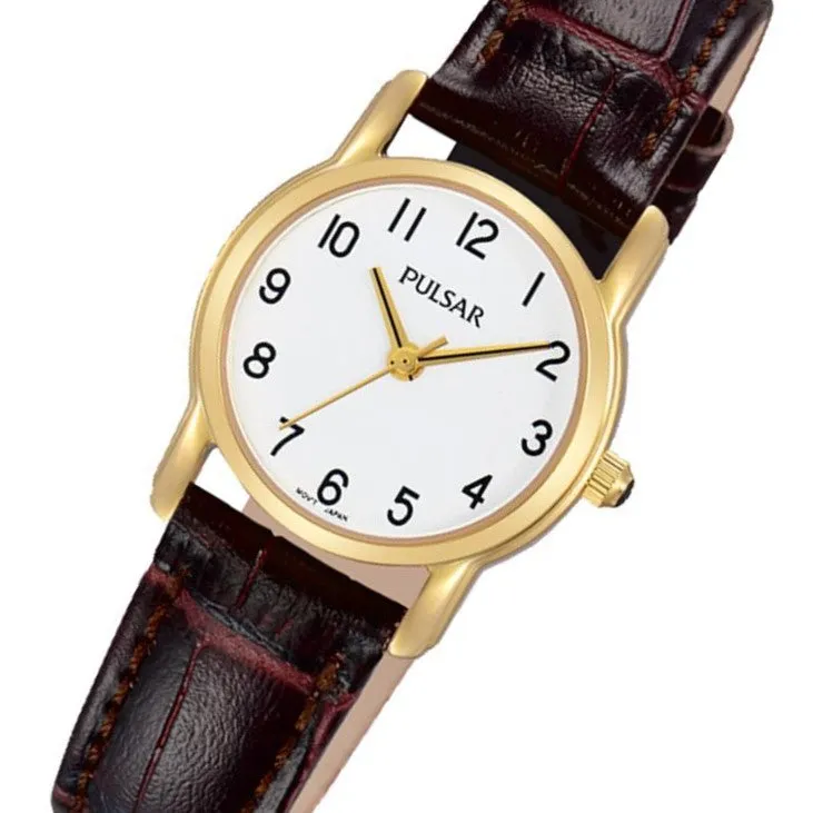 Pulsar Gold Leather Ladies Watch -  PH8262X