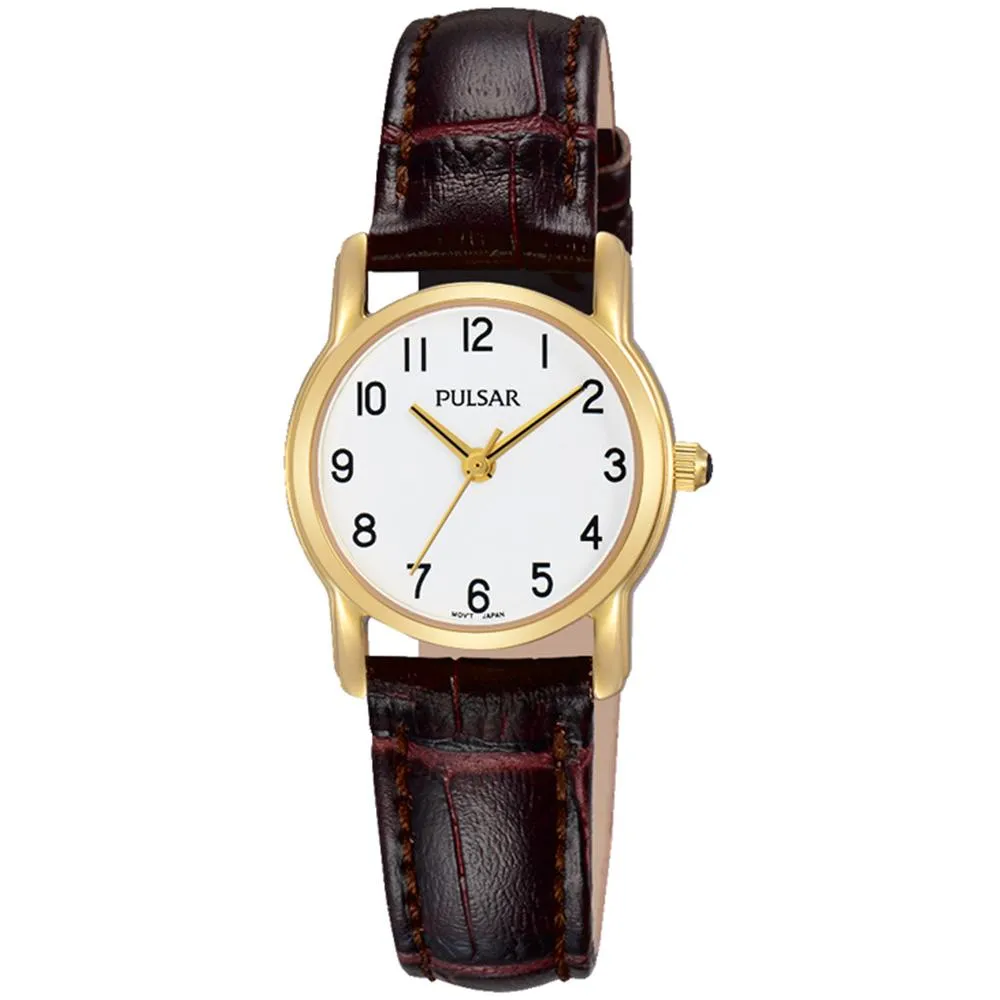 Pulsar Gold Leather Ladies Watch -  PH8262X