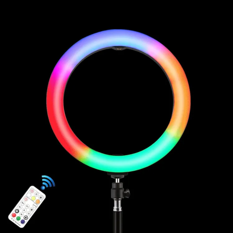 PULUZ 10.2 inch 26cm Marquee LED RGBWW Selfie Beauty Light    1.1m Tripod Mount 168 LED Dual-color Temperature Dimmable Ring Vlogging Photography Video Lights with Cold Shoe Tripod Ball Head & Remote Control & Phone Clamp