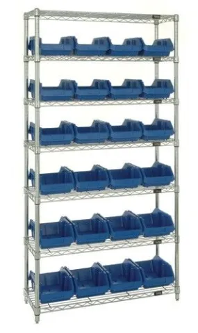 Quantum W7-12-24 Wire Shelving System with 7 Shelves, 36" x 18" x 74"