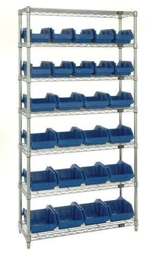Quantum W7-12-26 Wire Shelving System with 7 Shelves, 36" x 18" x 74"