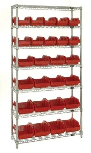 Quantum W7-12-26 Wire Shelving System with 7 Shelves, 36" x 18" x 74"