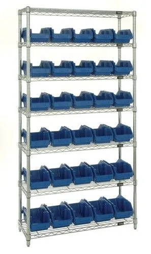 Quantum W7-12-30 Wire Shelving System with 7 Shelves, 36" x 18" x 74"