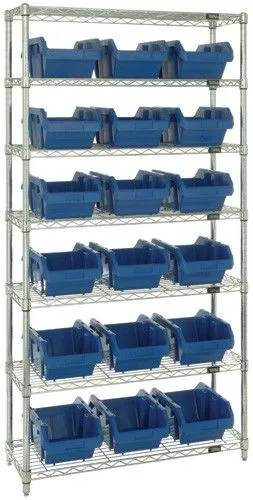 Quantum W7-14-18 Wire Shelving System with 7 Shelves, 36" x 18" x 74"