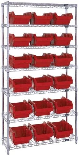 Quantum W7-14-18 Wire Shelving System with 7 Shelves, 36" x 18" x 74"