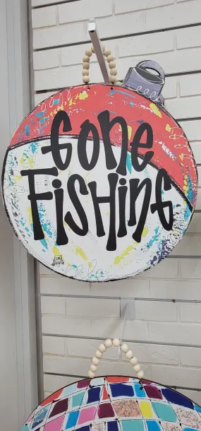 "Bobber" Gone Fishing Door Hanger