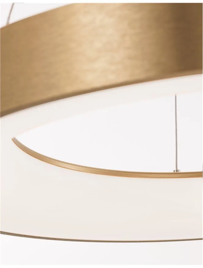 RAN Brushed Gold Aluminium & Acrylic Dimmable Warm Light Ring Pendant Large - ID 10419