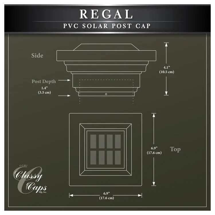 Regal 4" x 4" PVC Solar Post Cap - Tan