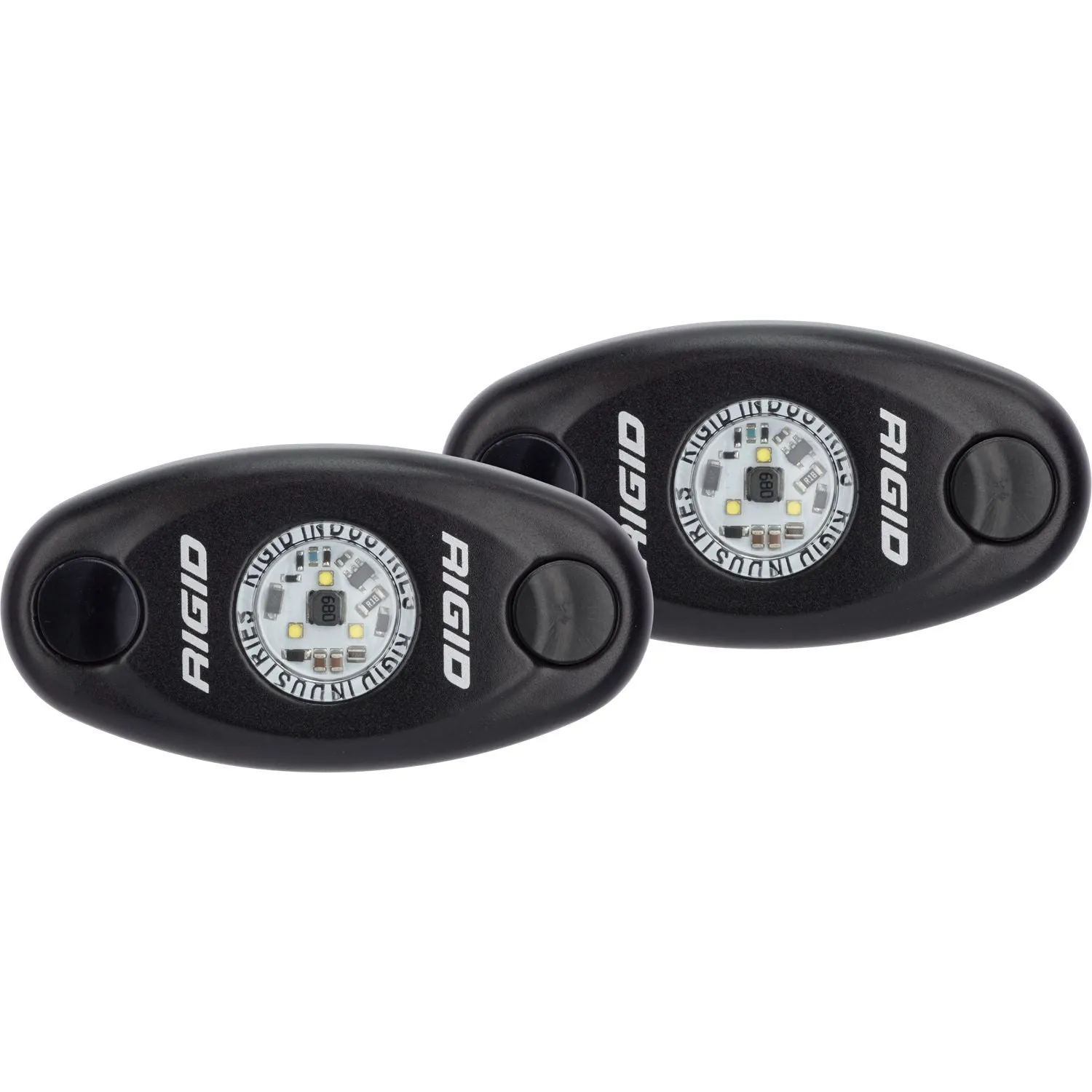 RIGID A-Series LED Light High Power Red Black Housing Pair