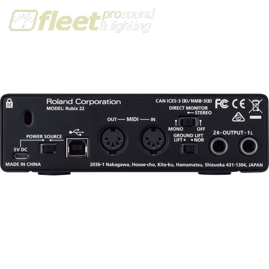 Roland RUBIX22 USB Audio Interface for Mac, PC, & iPad